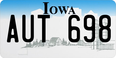 IA license plate AUT698