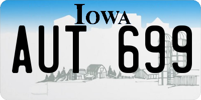 IA license plate AUT699