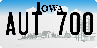 IA license plate AUT700