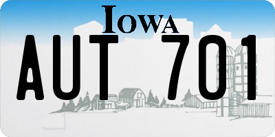 IA license plate AUT701