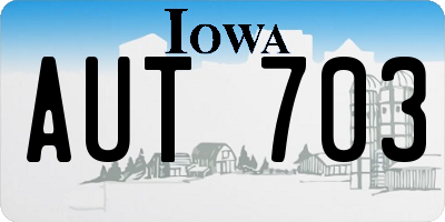 IA license plate AUT703