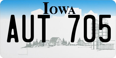 IA license plate AUT705