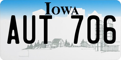 IA license plate AUT706