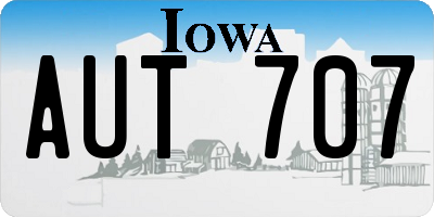 IA license plate AUT707