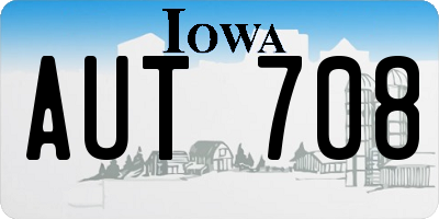 IA license plate AUT708