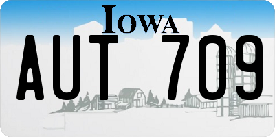 IA license plate AUT709