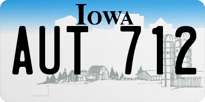 IA license plate AUT712