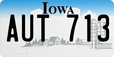 IA license plate AUT713
