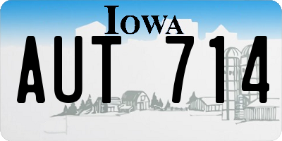 IA license plate AUT714