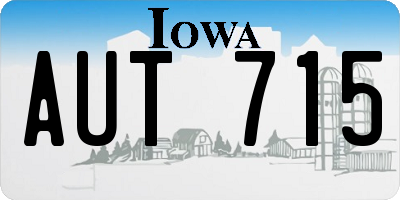 IA license plate AUT715