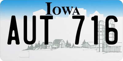 IA license plate AUT716