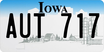 IA license plate AUT717