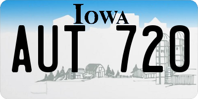 IA license plate AUT720