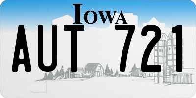 IA license plate AUT721