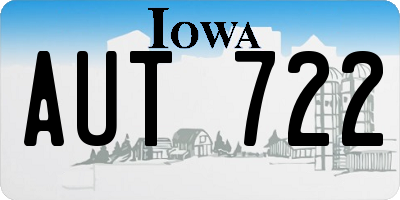 IA license plate AUT722