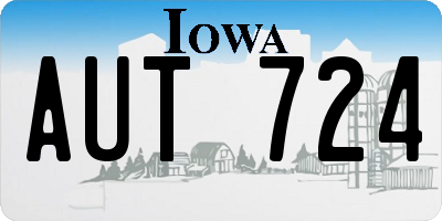 IA license plate AUT724