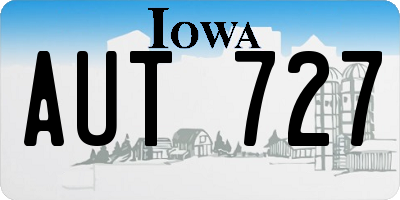 IA license plate AUT727