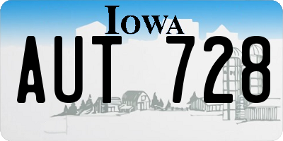 IA license plate AUT728