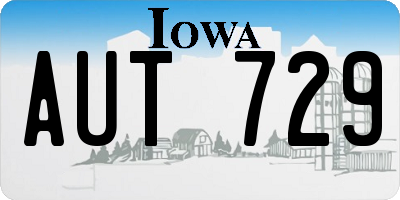 IA license plate AUT729