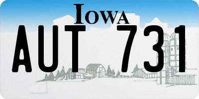 IA license plate AUT731