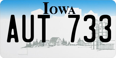 IA license plate AUT733
