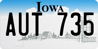 IA license plate AUT735