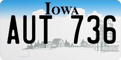 IA license plate AUT736