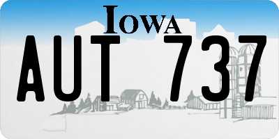 IA license plate AUT737