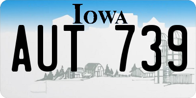 IA license plate AUT739