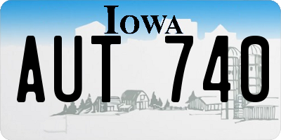 IA license plate AUT740