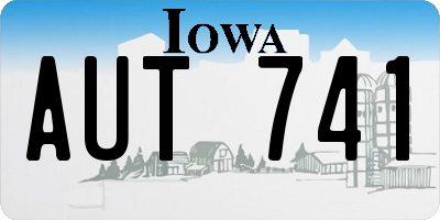 IA license plate AUT741