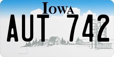 IA license plate AUT742