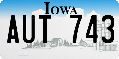 IA license plate AUT743