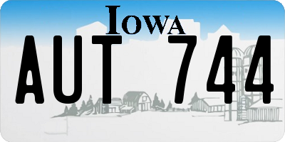 IA license plate AUT744