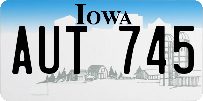 IA license plate AUT745