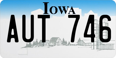 IA license plate AUT746