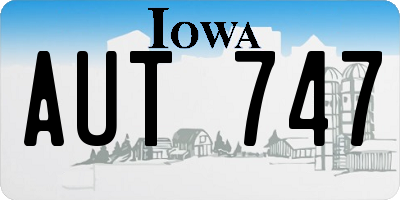 IA license plate AUT747