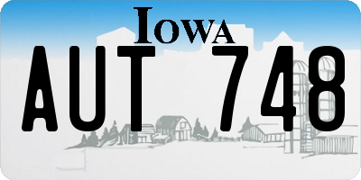 IA license plate AUT748