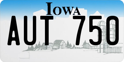 IA license plate AUT750