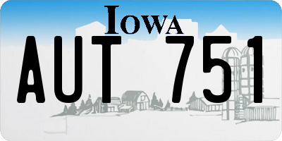 IA license plate AUT751