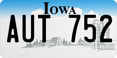 IA license plate AUT752