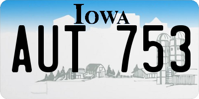 IA license plate AUT753
