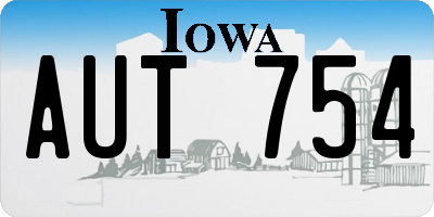 IA license plate AUT754