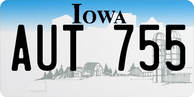 IA license plate AUT755