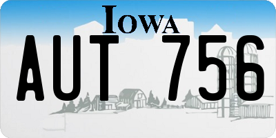 IA license plate AUT756