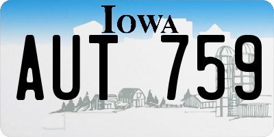 IA license plate AUT759