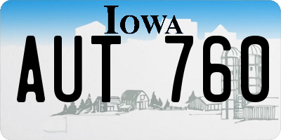 IA license plate AUT760