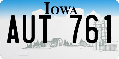 IA license plate AUT761