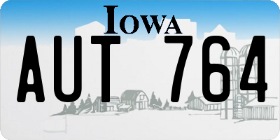 IA license plate AUT764