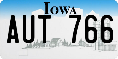 IA license plate AUT766